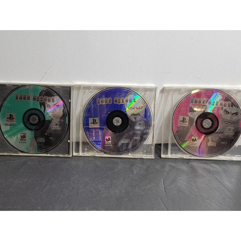Fear Effect Sony PlayStation 1 PS1 Discs Only Tested Set of 3 Eidos 2000